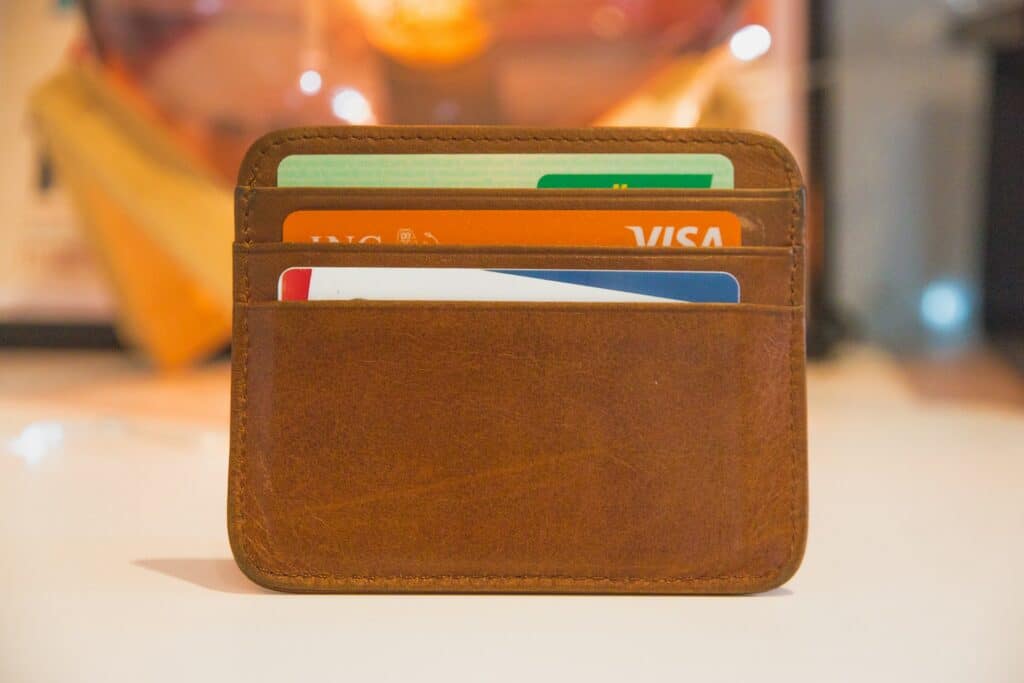 slim wallet with credit cards
