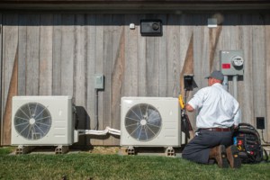 RSC Technician working on a Carrier HVAC system
