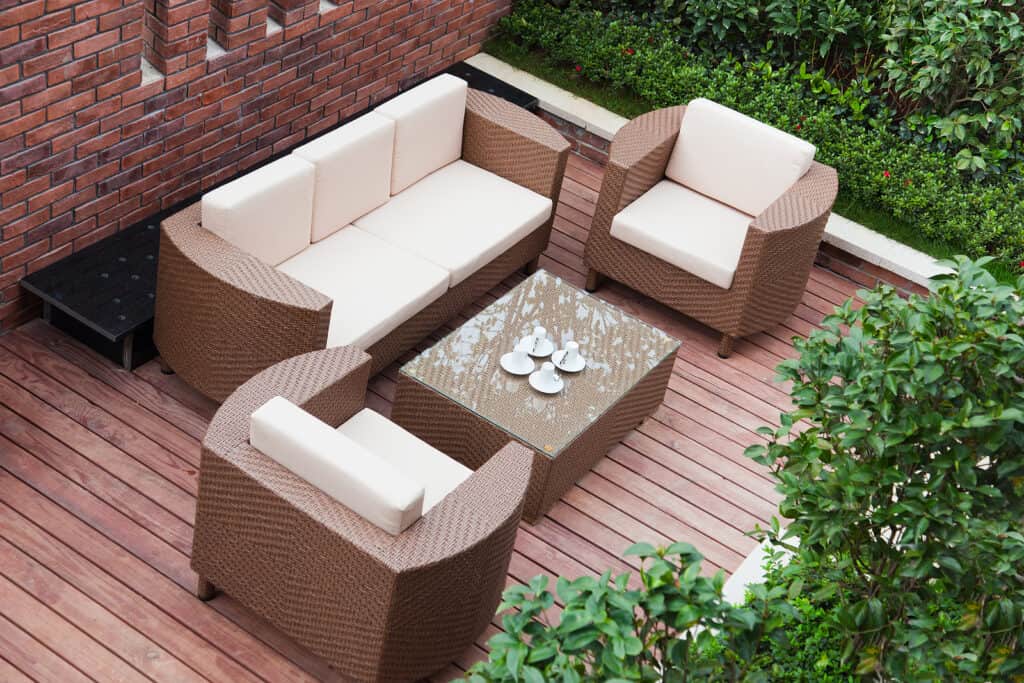 Spring time patio furniture and outdoor seating.