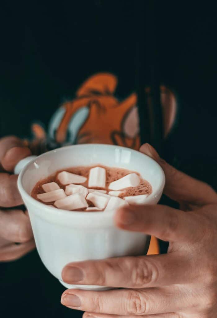 hot cocoa during a cold winter afternoon.