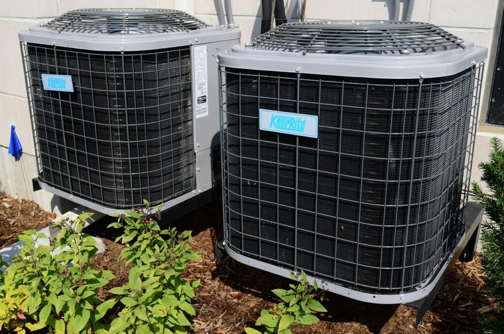 Outdoor AC Units free of plants or obstruction.